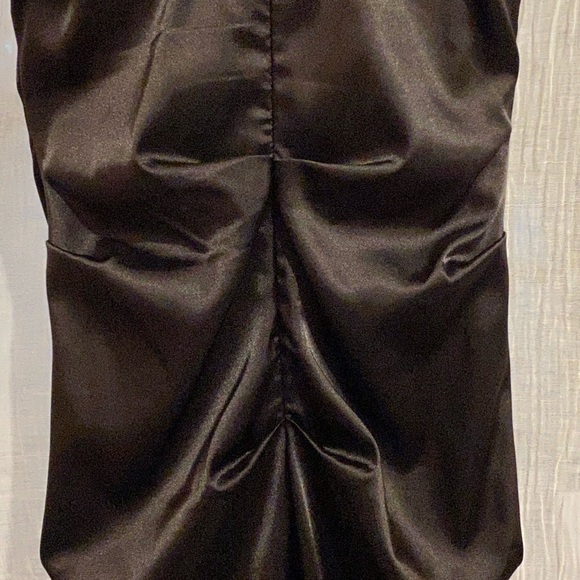 Le Château Black Satin Cocktail Dress - Picture 5 of 8